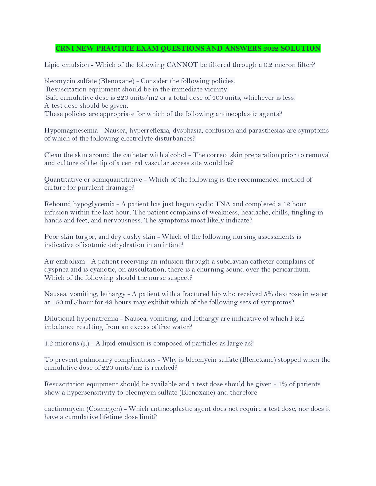 Preview image for CPR & BASIC LIFE SUPPORT ALL DONE EXAM SOLUTION REVIEW (NEW EXAM 2022) FOR HILLSBOROUGH NJ